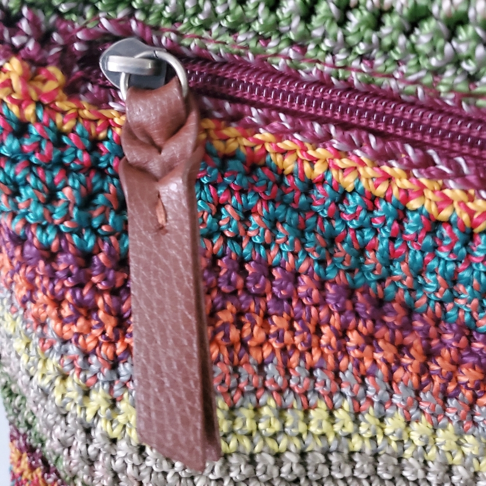 The Sak | Lucia Multicolor Woven Striped Crochet Crossbody Shoulder Bag Purse - Picture 7 of 13